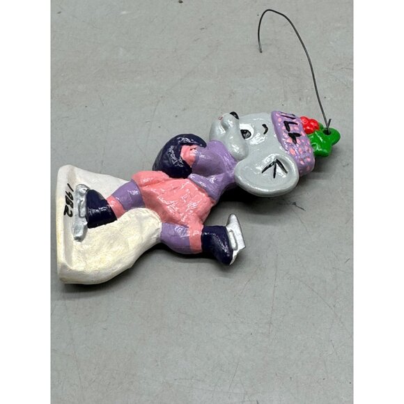 VTG Alberta's ceramic mold A-286 girl mouse ice skating ornament 1982 Jill READ - Picture 5 of 7